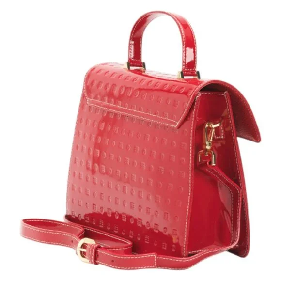 ARCADIA Made In Italy Patent Leather Satchel - Picture 3 of 3